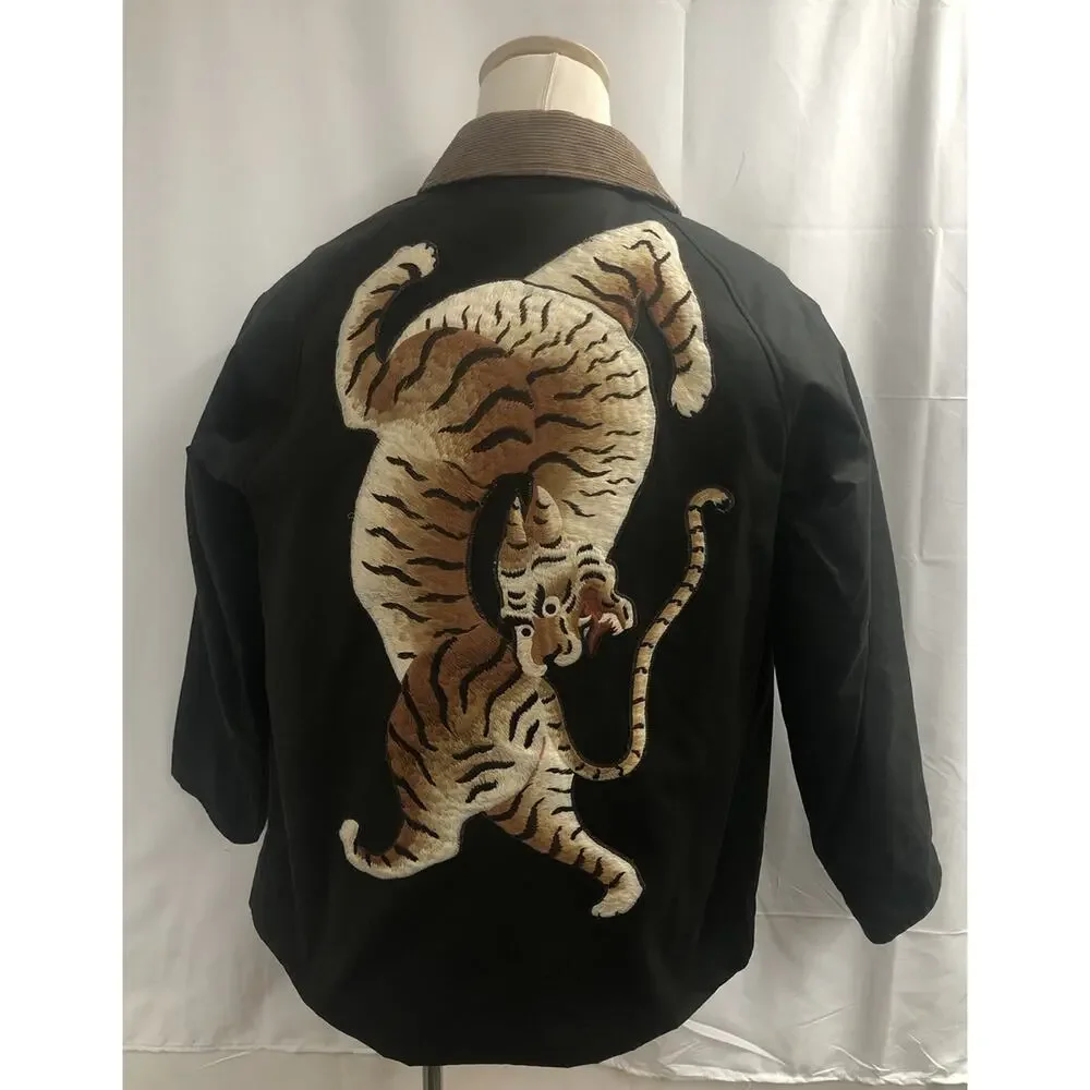 New With Tags Gucci Tiger Embroidered Shearling Field Jacket 50EU/M-L $4650.00